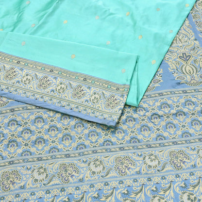 Indian Vintage Sari Heavy Pure Silk Woven Banarasi Brocade Saree Fabric 5Yd Ethnic Dress making Crafting Bollywood Dress Designing Zari