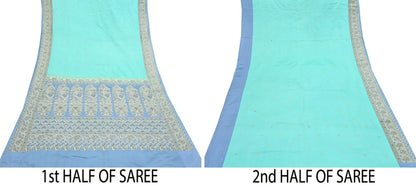 Indian Vintage Sari Heavy Pure Silk Woven Banarasi Brocade Saree Fabric 5Yd Ethnic Dress making Crafting Bollywood Dress Designing Zari
