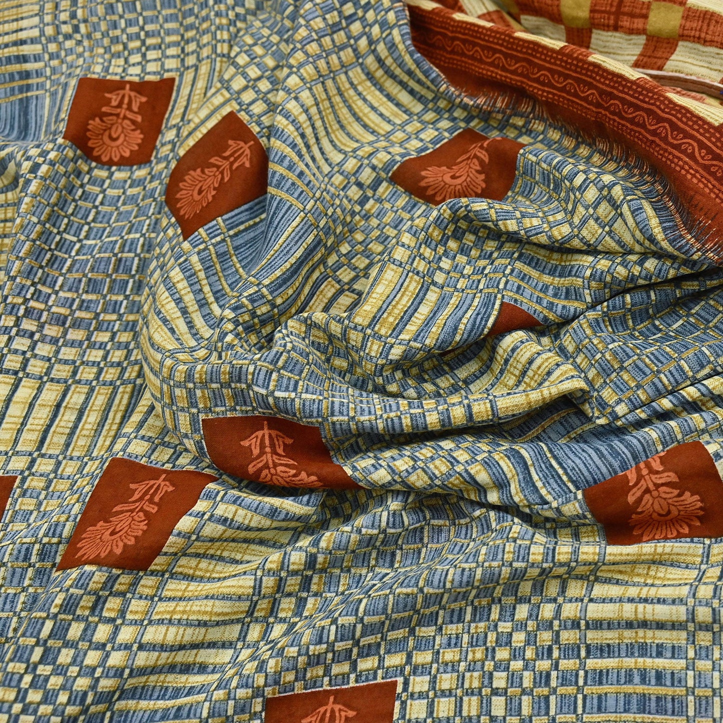 Indian Vintage Saree Printed 100% Pure Cotton Sari Craft Fabric 5Yd Soft Sewing Sarong Wrap Dress Making Quilting Crafting