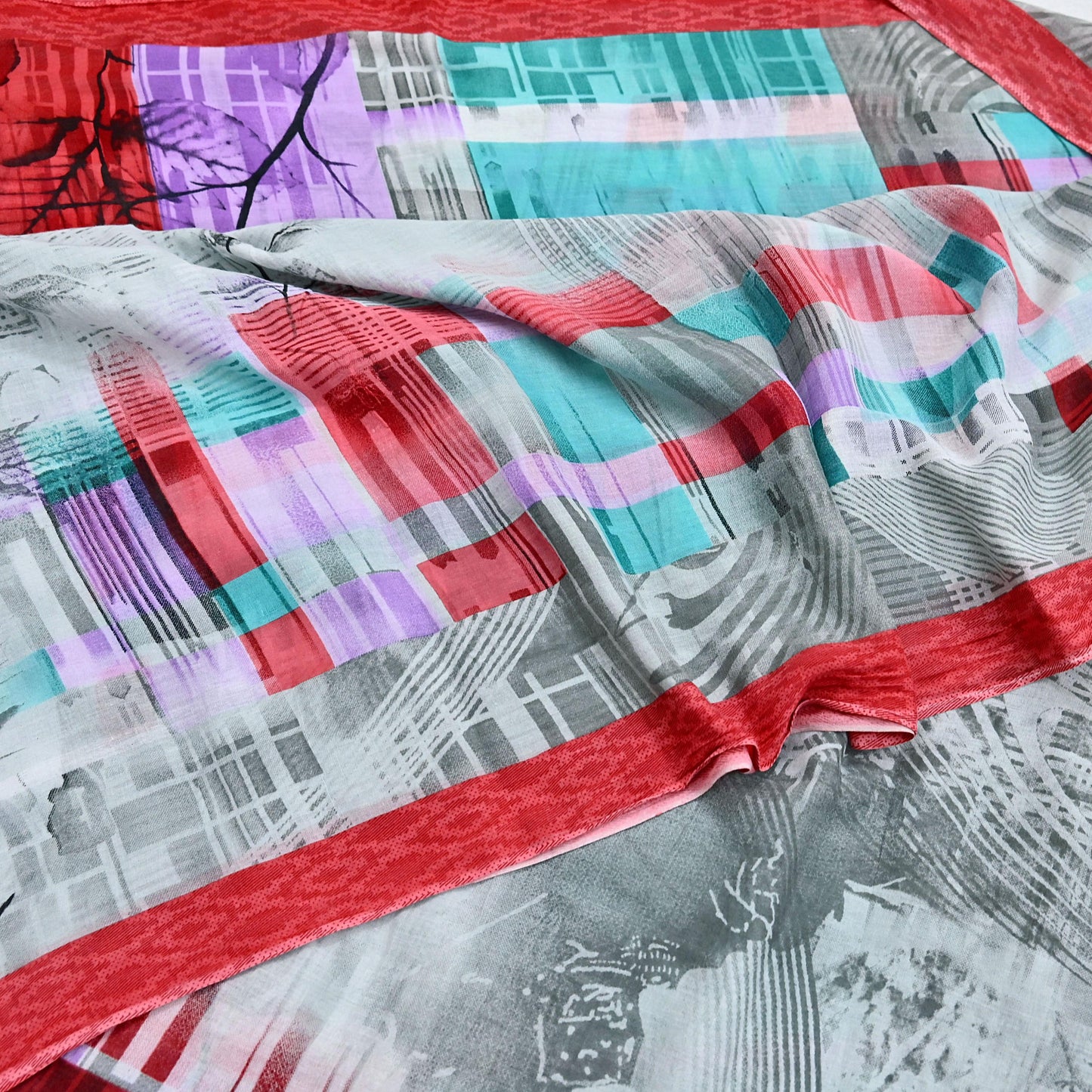 Indian Vintage Saree Printed 100% Pure Cotton Sari Craft Fabric 5Yd Soft Sewing Sarong Wrap Dress Making Quilting Crafting