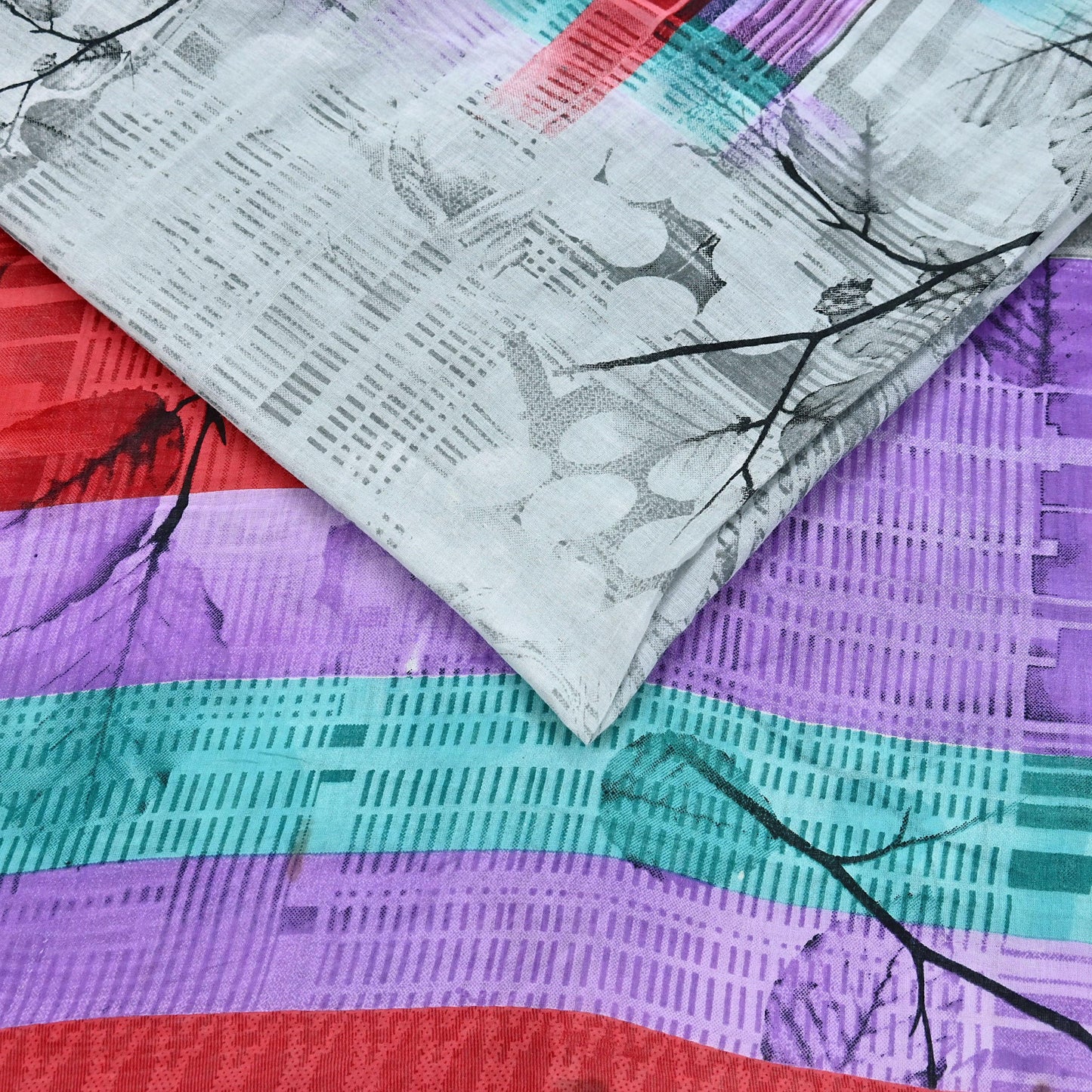 Indian Vintage Saree Printed 100% Pure Cotton Sari Craft Fabric 5Yd Soft Sewing Sarong Wrap Dress Making Quilting Crafting