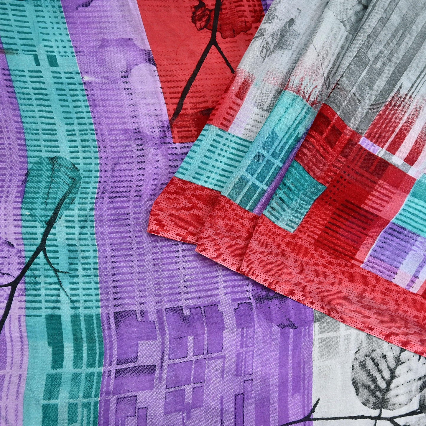 Indian Vintage Saree Printed 100% Pure Cotton Sari Craft Fabric 5Yd Soft Sewing Sarong Wrap Dress Making Quilting Crafting