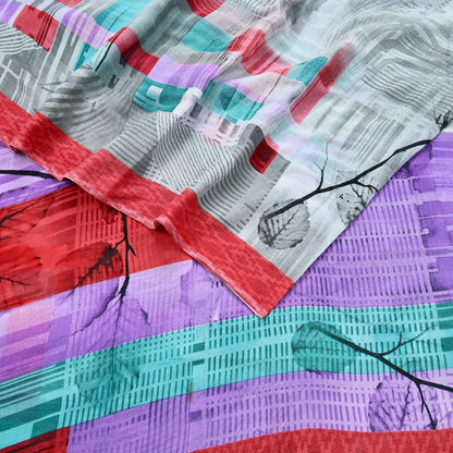 Indian Vintage Saree Printed 100% Pure Cotton Sari Craft Fabric 5Yd Soft Sewing Sarong Wrap Dress Making Quilting Crafting