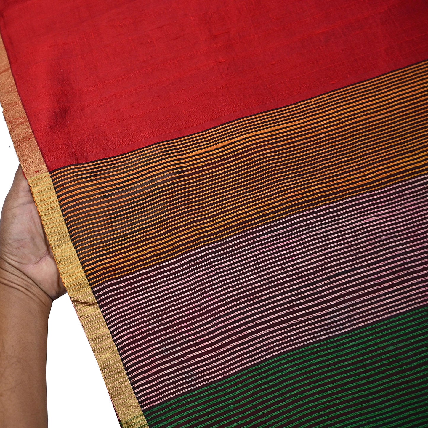 Indian Vintage Sari Red woven Sari Pure chanderi Silk Saree Craft Fabric 5Yd Floral Soft Zari Dress making For Crafting Quilting