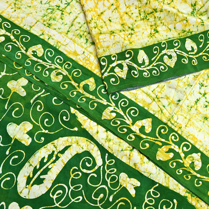 Indian Vintage Sarees Batik Printed 100% Pure Silk Sari Craft Fabric 5Yd Soft Sewing Sarong Wrap Boho Dress Making For Crafting Quilting