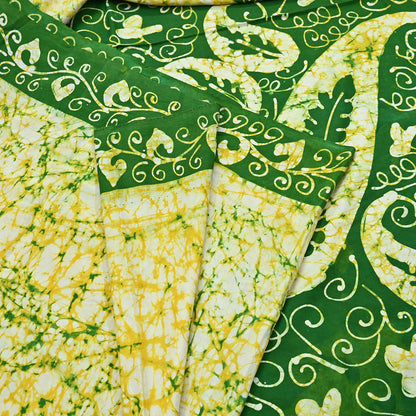 Indian Vintage Sarees Batik Printed 100% Pure Silk Sari Craft Fabric 5Yd Soft Sewing Sarong Wrap Boho Dress Making For Crafting Quilting