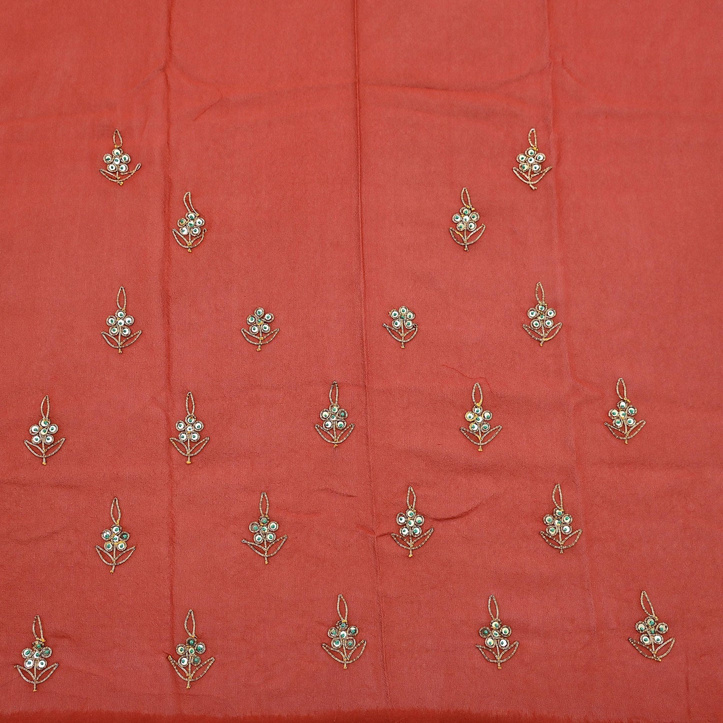 Indian Heavy Sari Orange Pure Georgette Silk Hand Embroidered Sarees Designer Sabyasachi 6Yd Sewing Ethnic Bollywood party wear saree