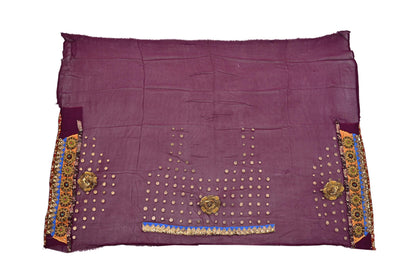 Indian Vintage Sari Purple Pure Georgette Silk Hand Embroidered manish malhotra Designer Saree Ethnic 6Yd Wedding Saree with blouse fabric
