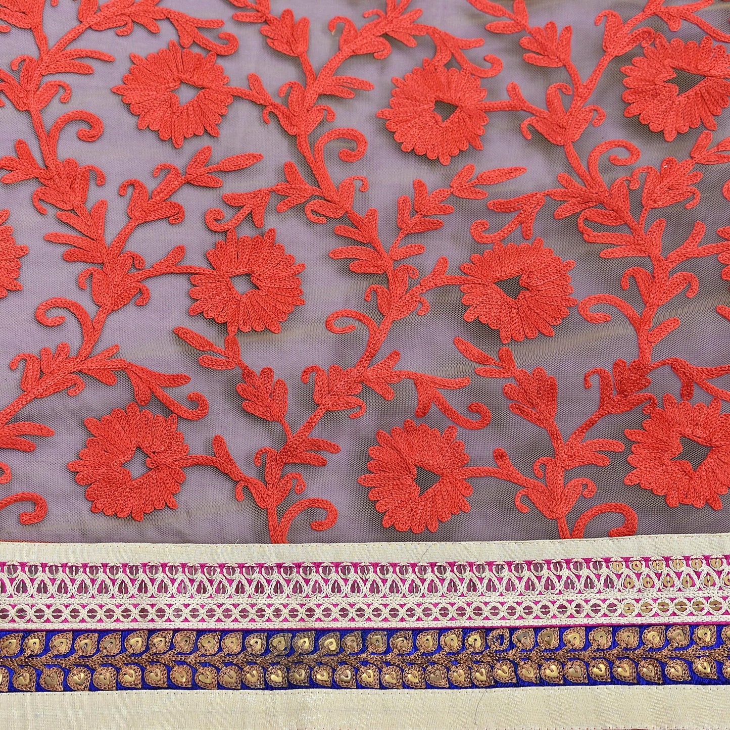 Indian New Sari White & Pink Net/Mesh Hand Embroidered Designer Sabyasachi Sarees 5yd Ethnic Zardozi/Dabka Zari With Blouse Fabric