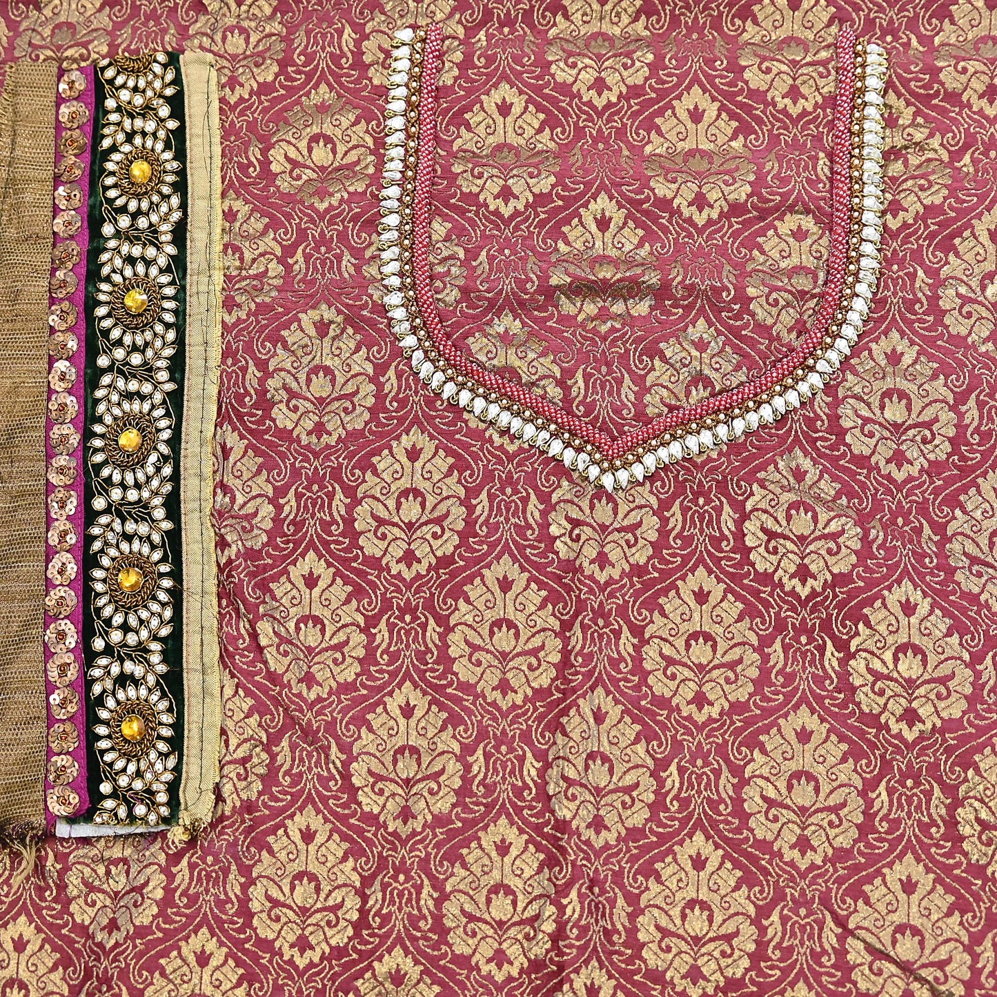 Indian Heavy Sari purple & green Net/Mesh Hand Embroidered Designer Sabyasachi Lehenga Sarees 6yd Ethnic Dabka Zari With Blouse Fabric