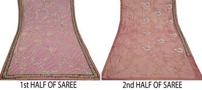 Indian Heavy Sari purple & green Net/Mesh Hand Embroidered Designer Sabyasachi Lehenga Sarees 6yd Ethnic Dabka Zari With Blouse Fabric