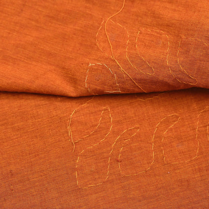 Indian Vintage saffron Dupatta Long Stole Embroidered Patches Pure Cotton Scarves Veil Soft Fringes