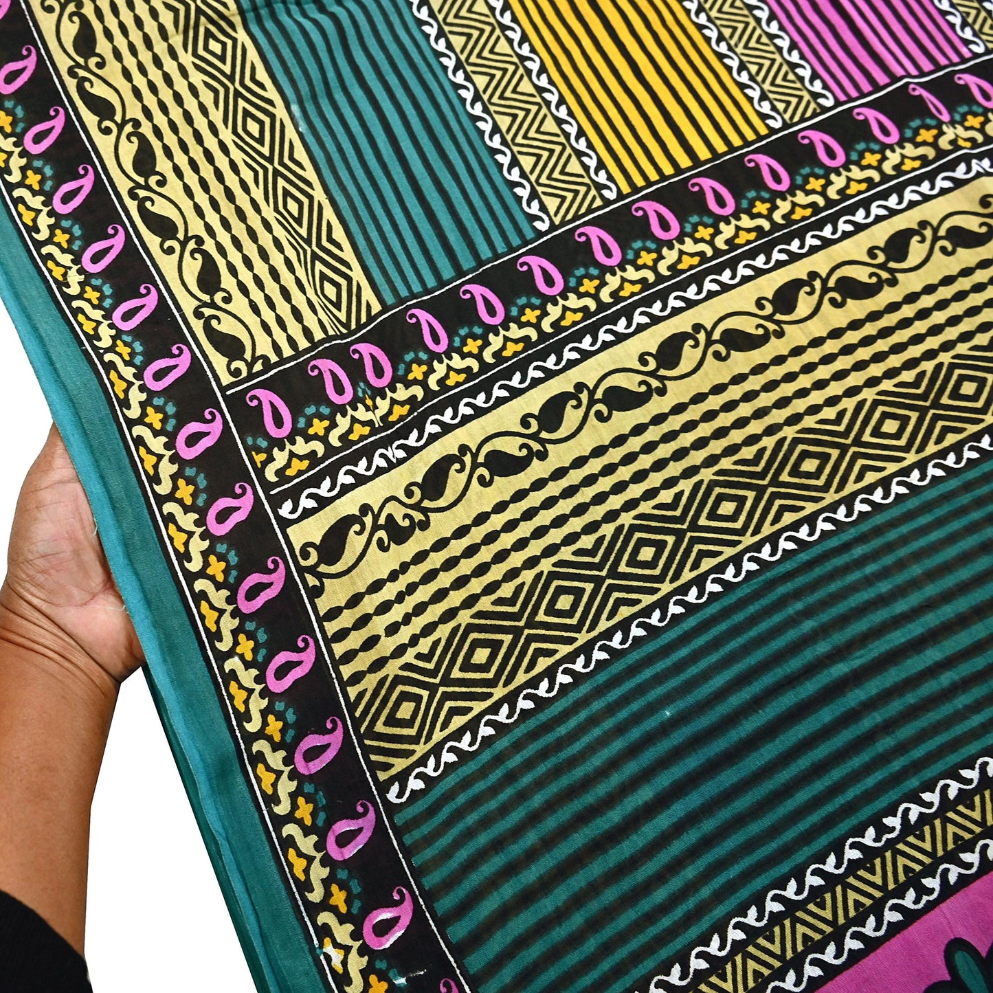 Indian Vintage Multi Saree Printed 100% Pure Cotton Sari Craft Fabric Soft 5Yd Sewing Sarong Wrap Boho Dress Making Quilting Crafting