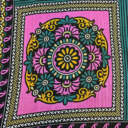 Indian Vintage Multi Saree Printed 100% Pure Cotton Sari Craft Fabric Soft 5Yd Sewing Sarong Wrap Boho Dress Making Quilting Crafting