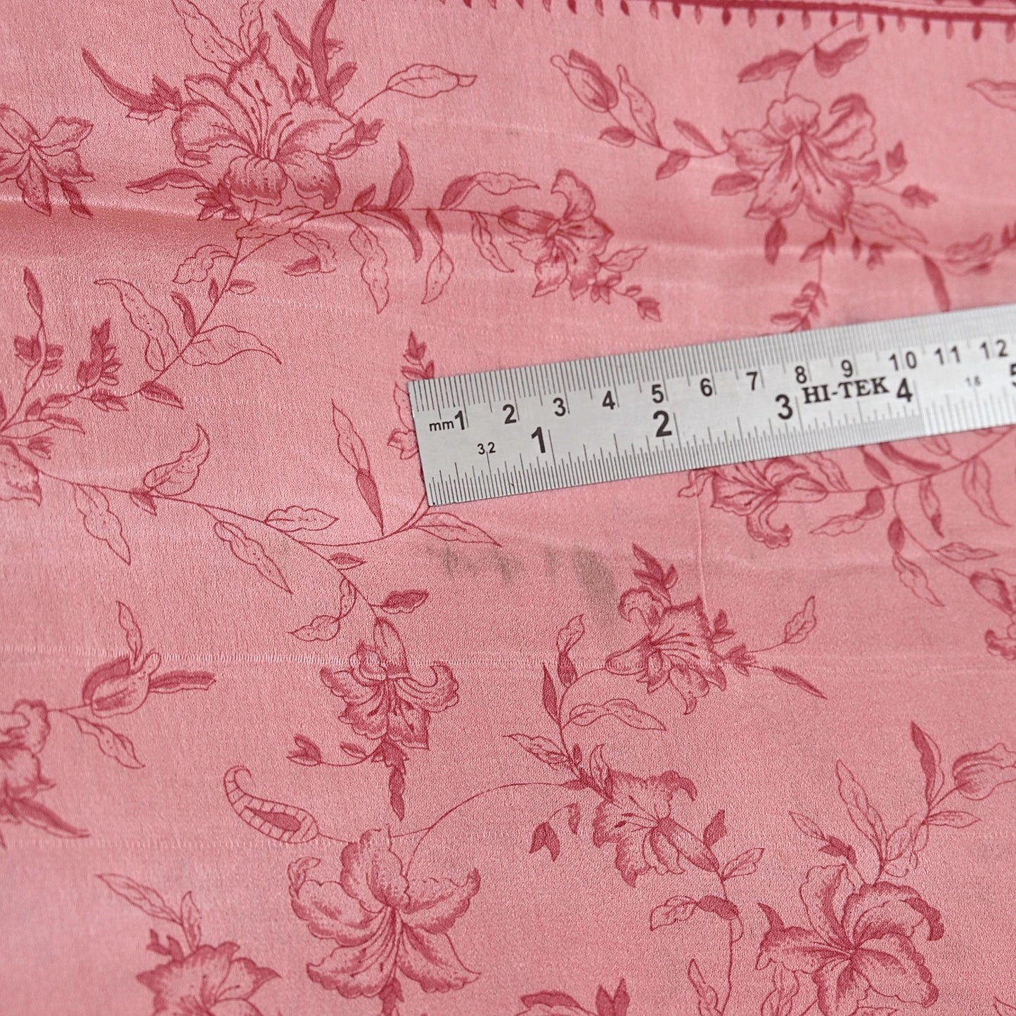 Indian Vintage Sari Peach Printed 100% Pure Satin Silk Sarees 5yd Sewing Craft Fabric Dress Making Wrap Upcycle Quilting Crafting