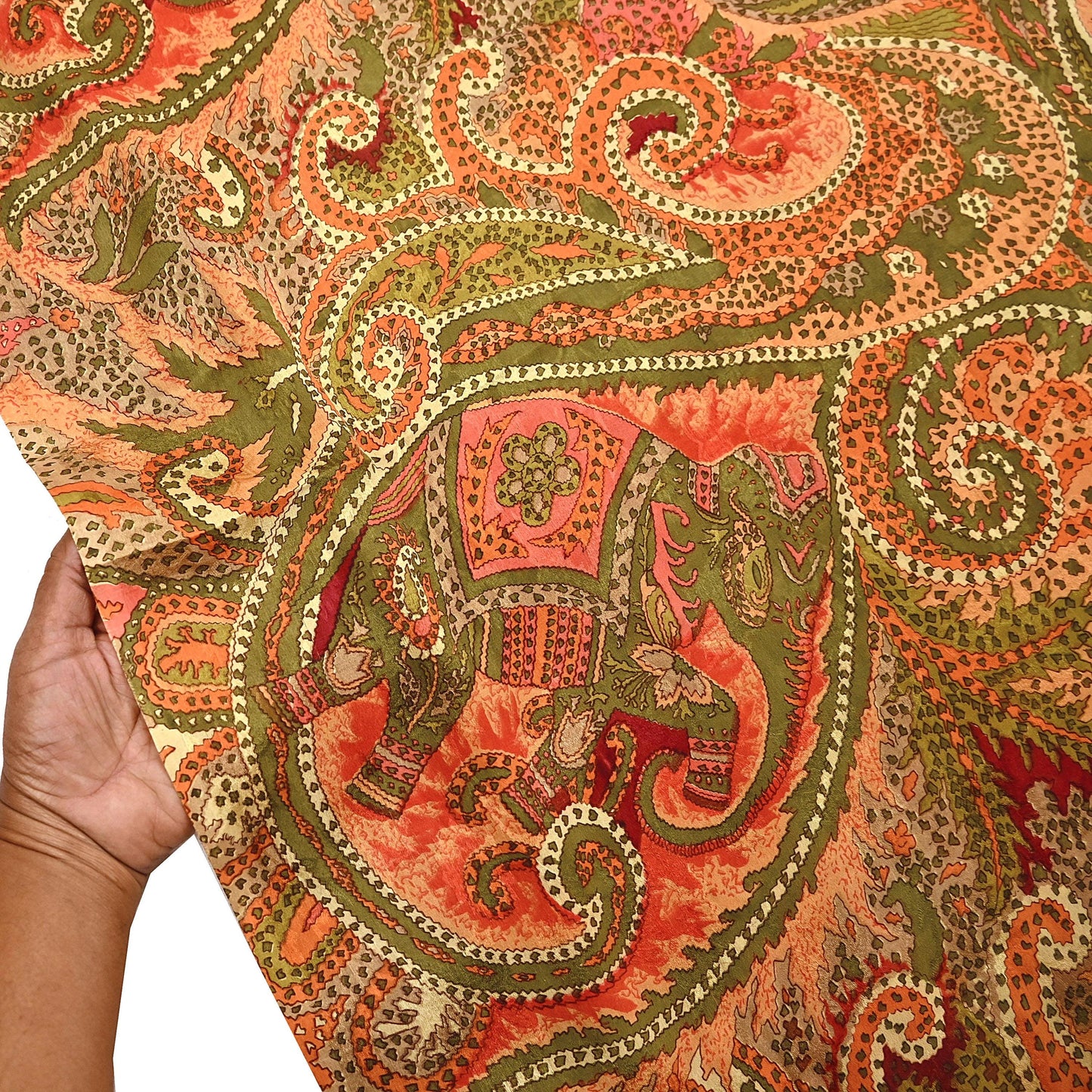 Indian Vintage Multi Pure Silk Printed Saree 6Yards Soft Abstract Fabric for Dressmaking, Quilting, Crafting, Sewing, Dress Making