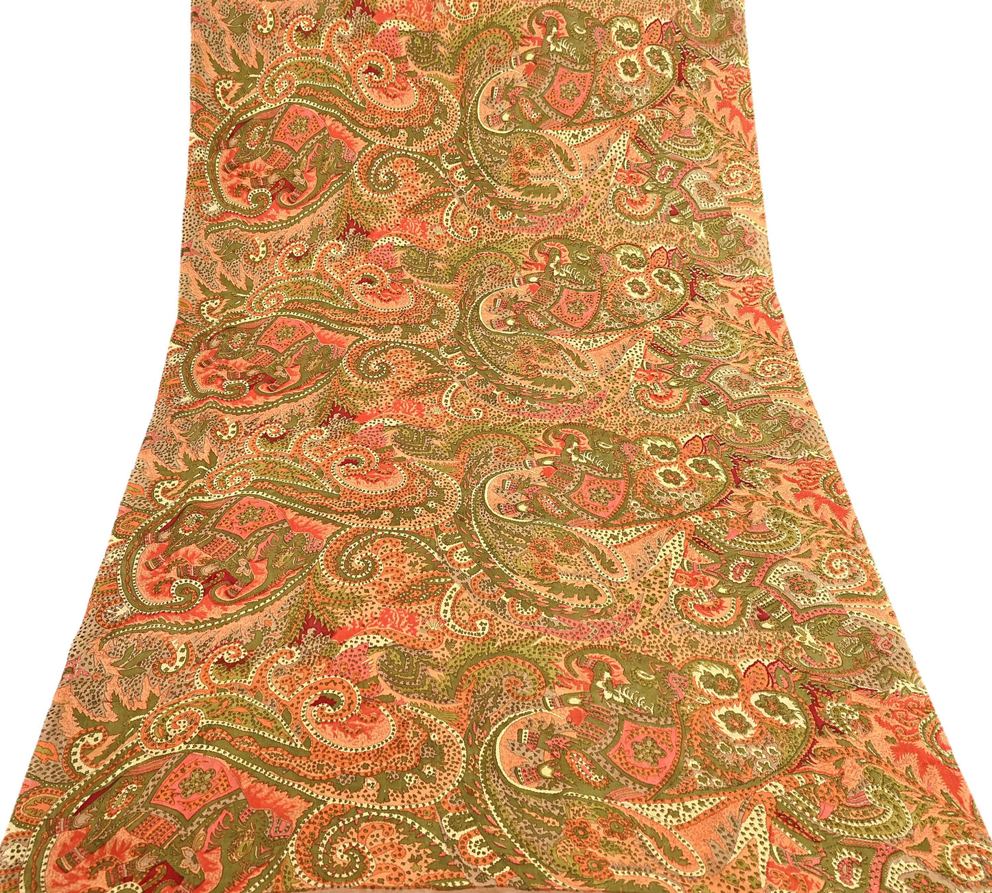 Indian Vintage Multi Pure Silk Printed Saree 6Yards Soft Abstract Fabric for Dressmaking, Quilting, Crafting, Sewing, Dress Making