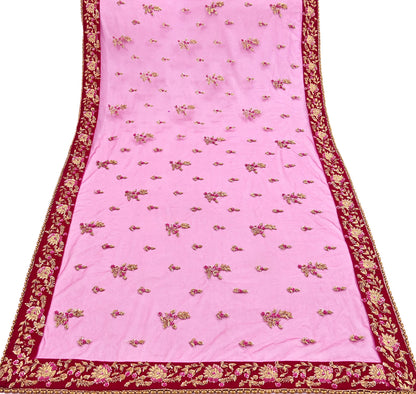 Indian Heavy Wedding Rani pink Net/ velvet Hand Embroidered Lehenga 2pcs Set Designer By Manish Malhotra Party Wear