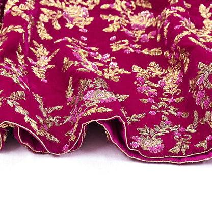 Manish Malhotra rani pink Velvet Lehenga Skirt Heavy Zardozi Dabka Embroidery Indian Bridal Wear, Designer Couture Wedding Outfit