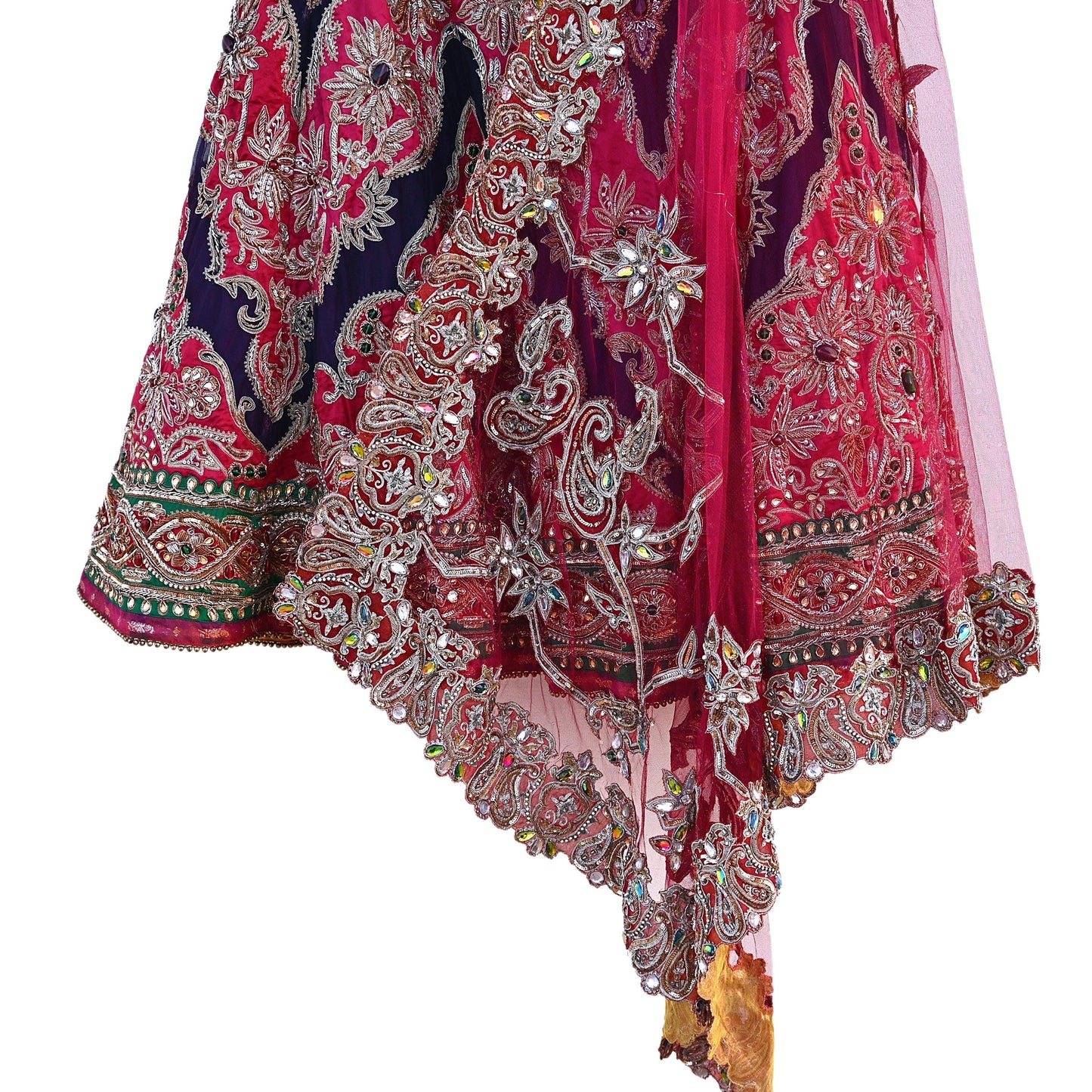 Indian Heavy Wedding purple Pink Net & pure silk Hand Embroidered Lehenga 2pcs Set Designer By Manish Malhotra Party Wear