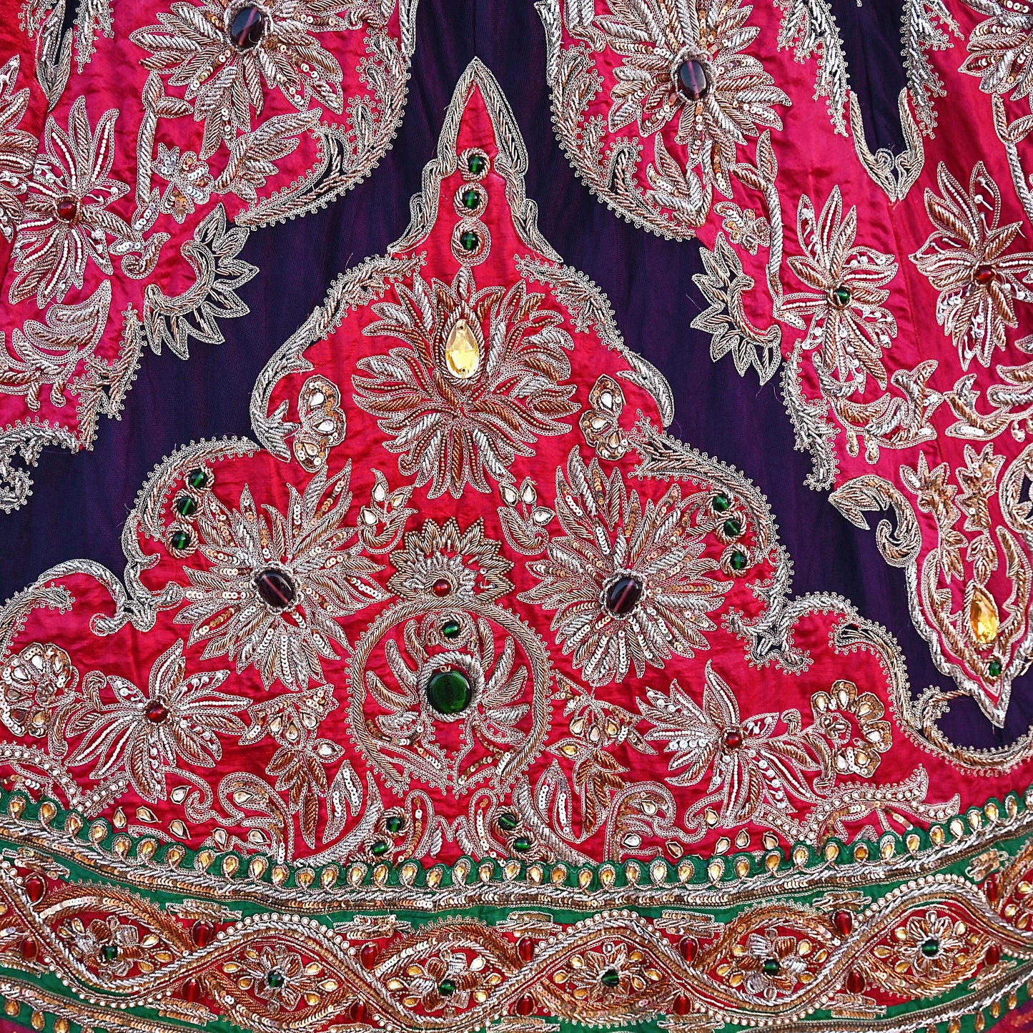 Indian Heavy Wedding purple & Pink Pure Silk Net Hand Embroidered Lehenga/Skirt Designer By Manish Malhotra Bridal Wear Zardozi/ Dabka