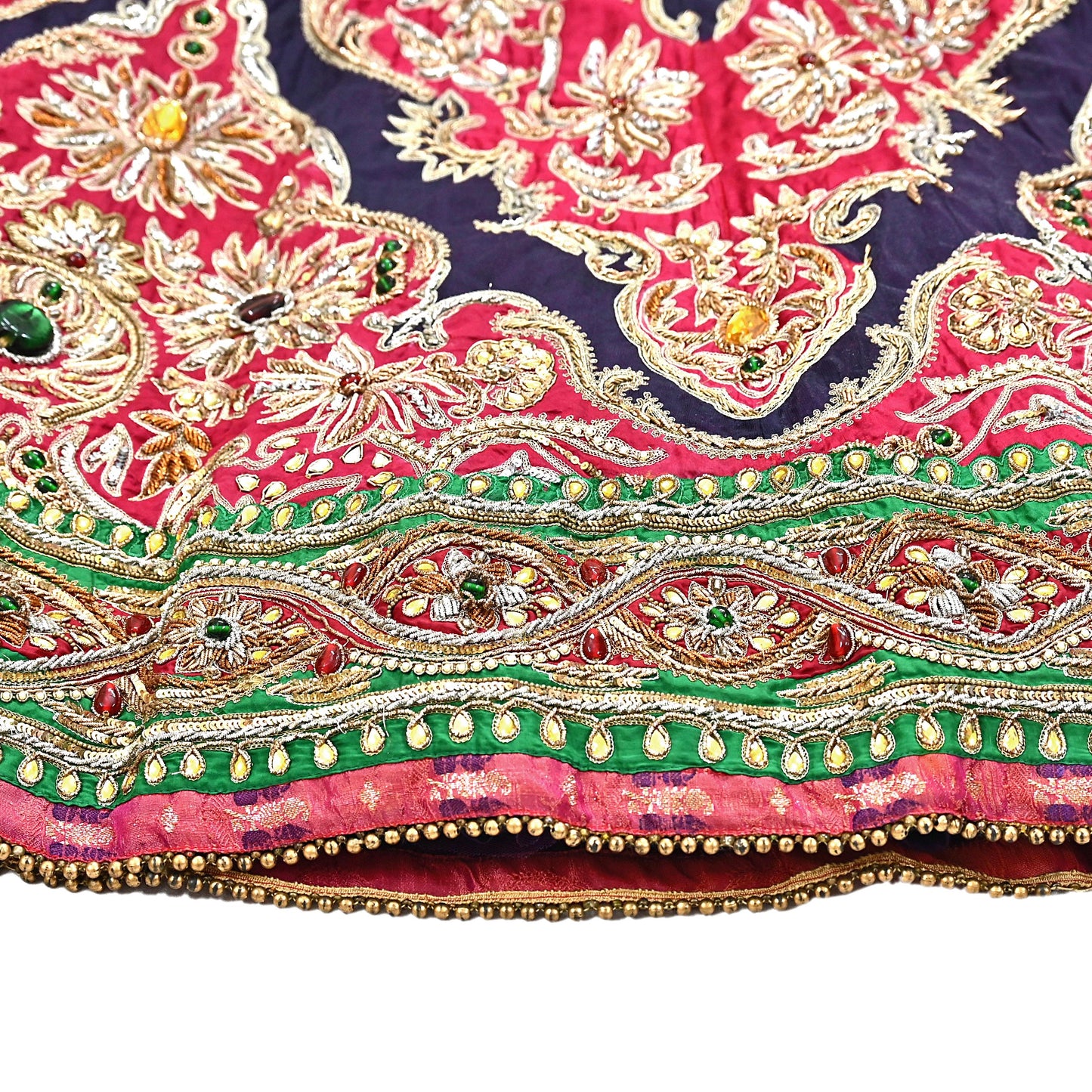 Indian Heavy Wedding purple & Pink Pure Silk Net Hand Embroidered Lehenga/Skirt Designer By Manish Malhotra Bridal Wear Zardozi/ Dabka