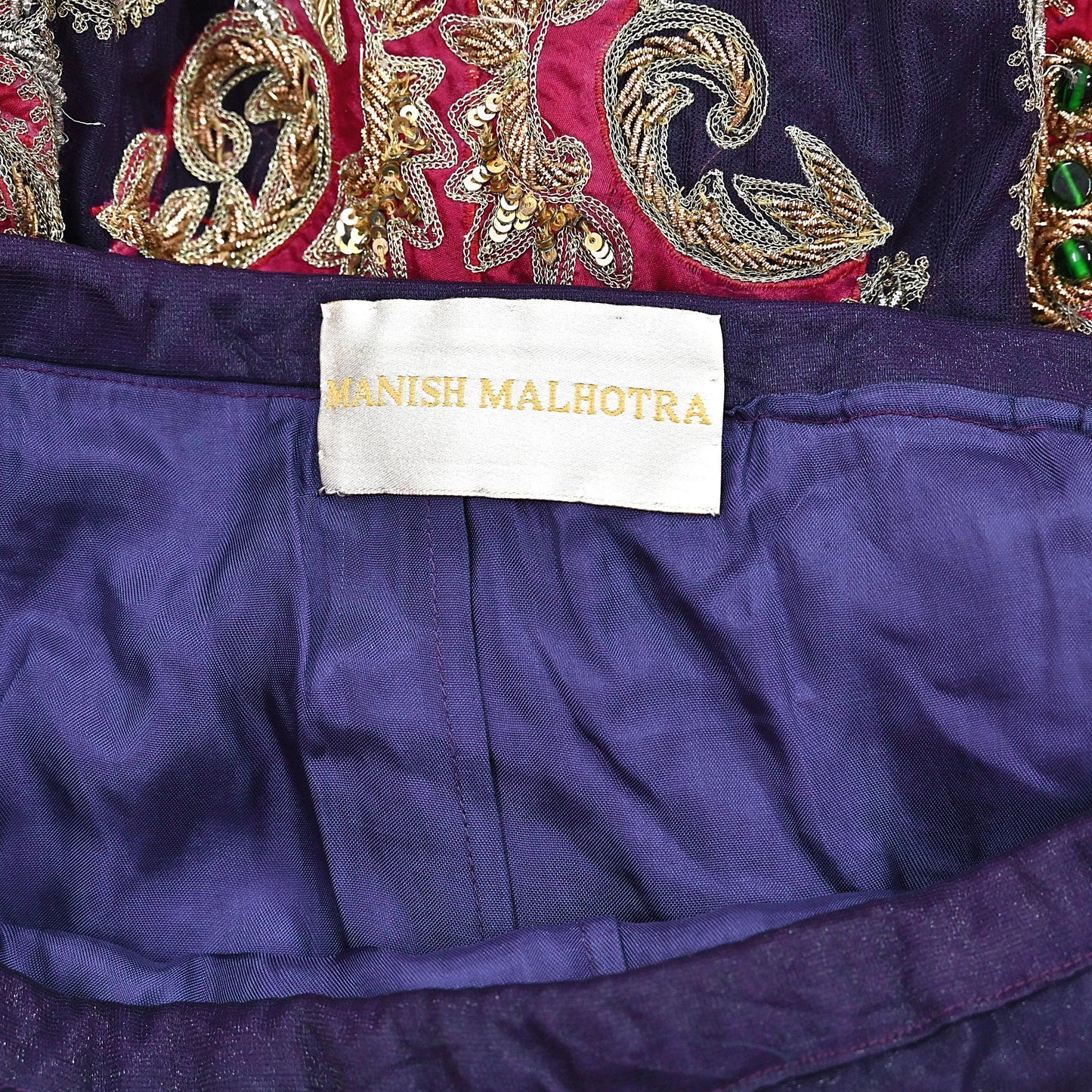 Indian Heavy Wedding purple & Pink Pure Silk Net Hand Embroidered Lehenga/Skirt Designer By Manish Malhotra Bridal Wear Zardozi/ Dabka