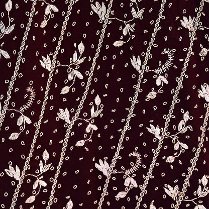 Indian Heavy Maroon Velvet Hand Embroidered Lehenga/Skirt Bridal Wear Zardozi/ Dabka Bollywood skirt Party wear