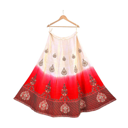 Indian Heavy Ivory Red Raw Silk & Net Hand Embroidered Lehenga 3pcs Set Designer By Manish Malhotra Party Wear