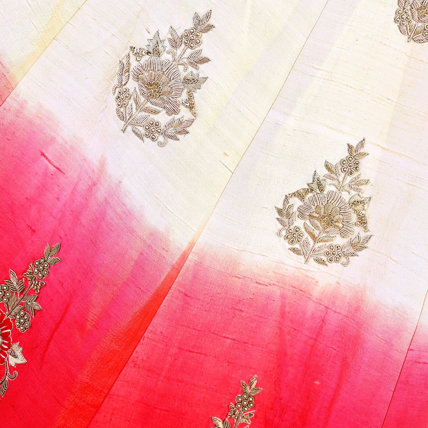 Indian Heavy Ivory Red Raw Silk & Net Hand Embroidered Lehenga 3pcs Set Designer By Manish Malhotra Party Wear