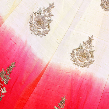 Indian Heavy Ivory Red Raw Silk & Net Hand Embroidered Lehenga 3pcs Set Designer By Manish Malhotra Party Wear