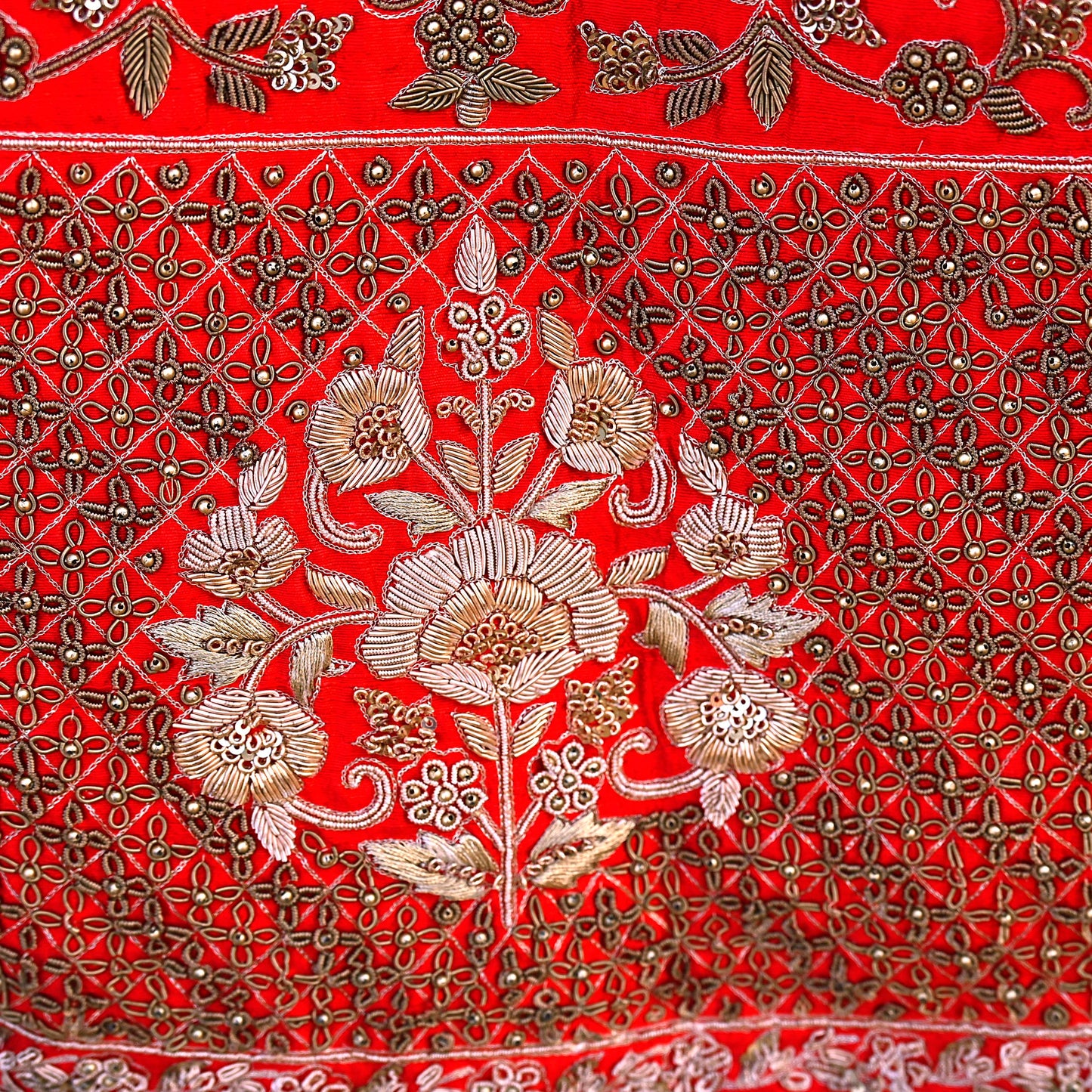 Indian Heavy Ivory Red Raw Silk & Net Hand Embroidered Lehenga 3pcs Set Designer By Manish Malhotra Party Wear