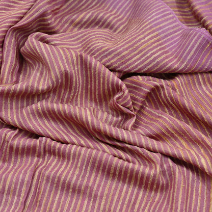 Indian Vintage Heavy Sari Pink Pure Khadi Silk Handloom Saree Craft Fabric 5yd Ethnic Wear Dress making For Crafting Quilting
