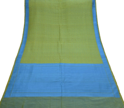 Indian Vintage Heavy Green & Blue Kanjivaram Saree 100% Pure Silk Zari 5Yd Floral Crafting Dress making Crafting Quilting Bollywood Saree