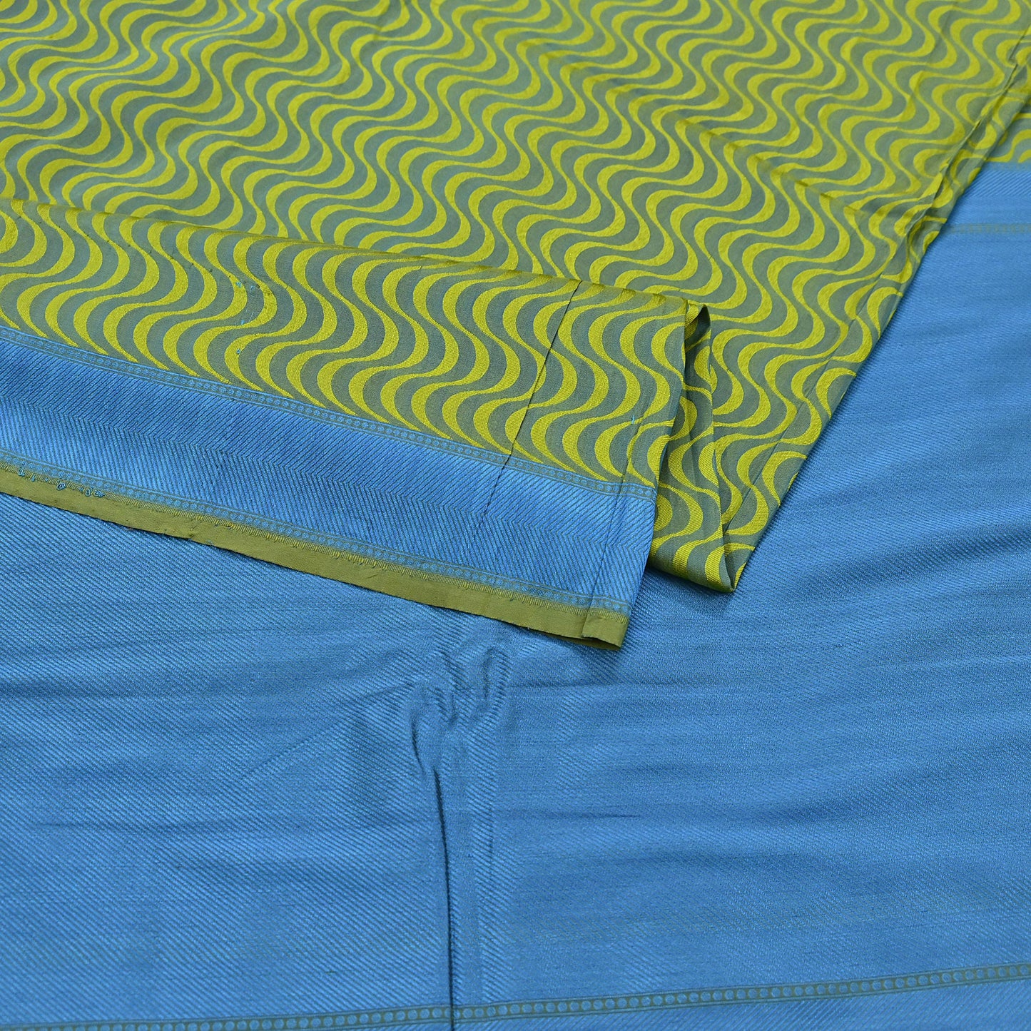 Indian Vintage Heavy Green & Blue Kanjivaram Saree 100% Pure Silk Zari 5Yd Floral Crafting Dress making Crafting Quilting Bollywood Saree