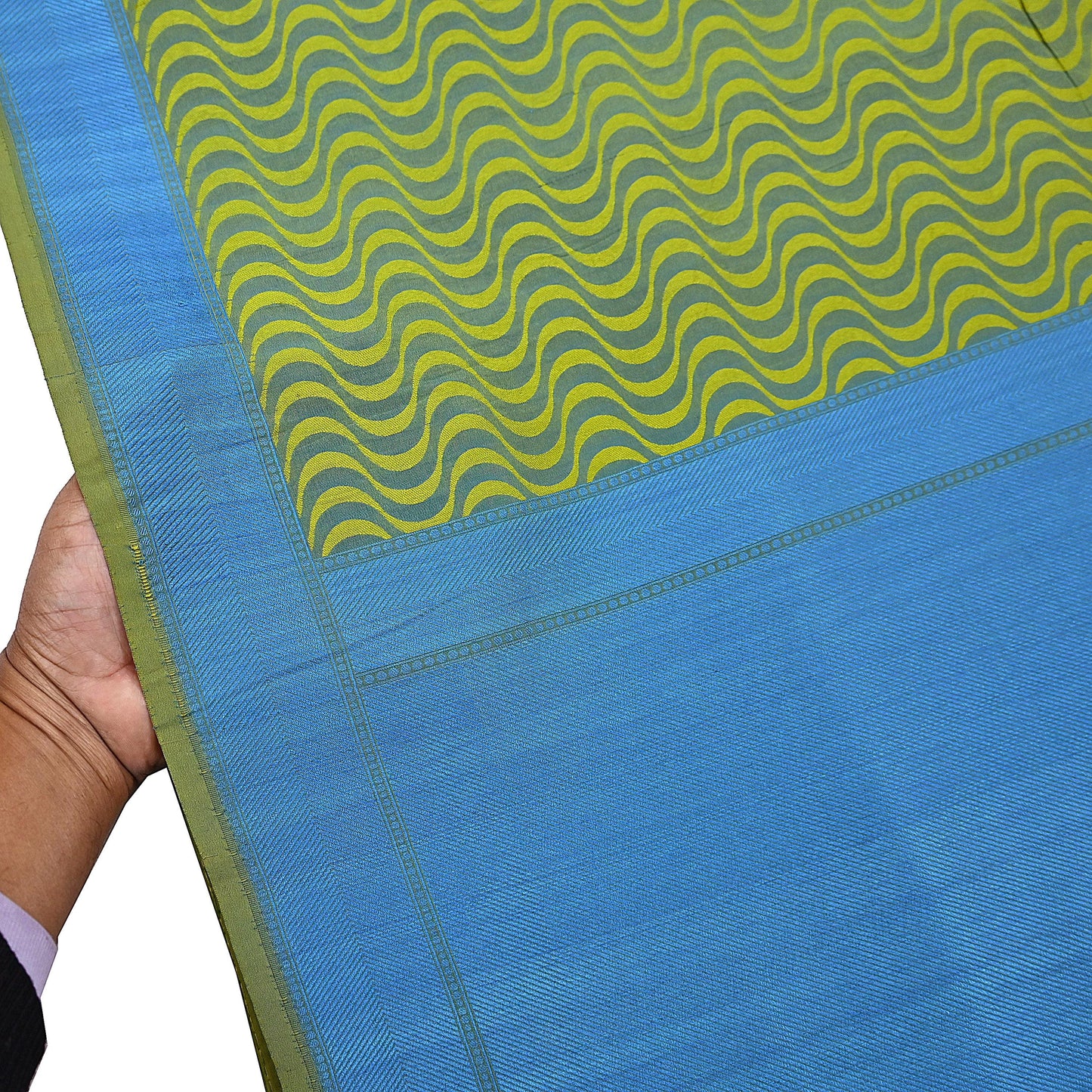 Indian Vintage Heavy Green & Blue Kanjivaram Saree 100% Pure Silk Zari 5Yd Floral Crafting Dress making Crafting Quilting Bollywood Saree