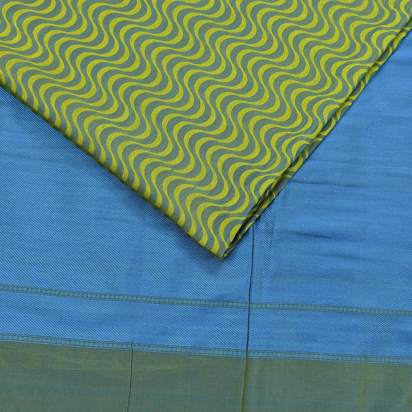 Indian Vintage Heavy Green & Blue Kanjivaram Saree 100% Pure Silk Zari 5Yd Floral Crafting Dress making Crafting Quilting Bollywood Saree