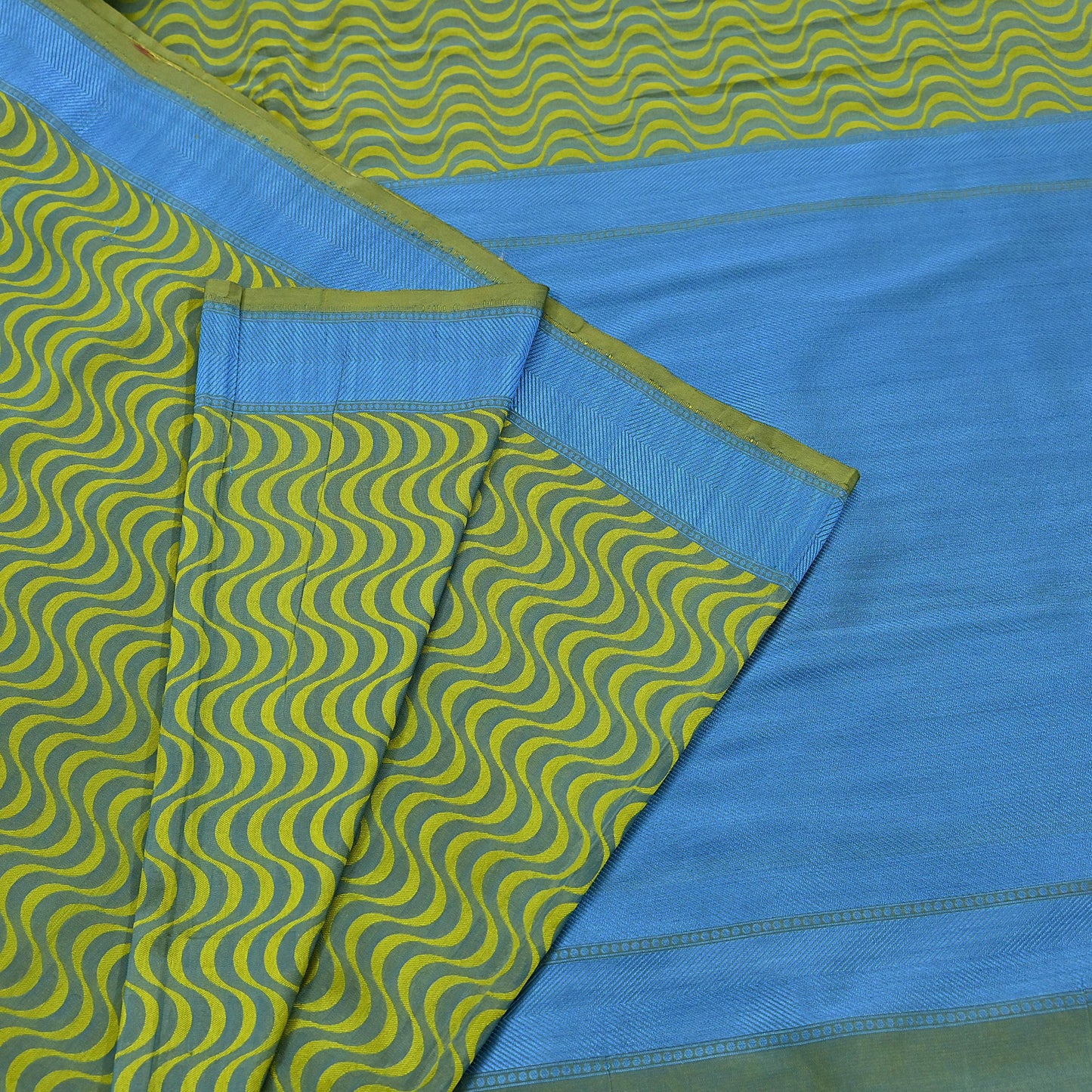 Indian Vintage Heavy Green & Blue Kanjivaram Saree 100% Pure Silk Zari 5Yd Floral Crafting Dress making Crafting Quilting Bollywood Saree