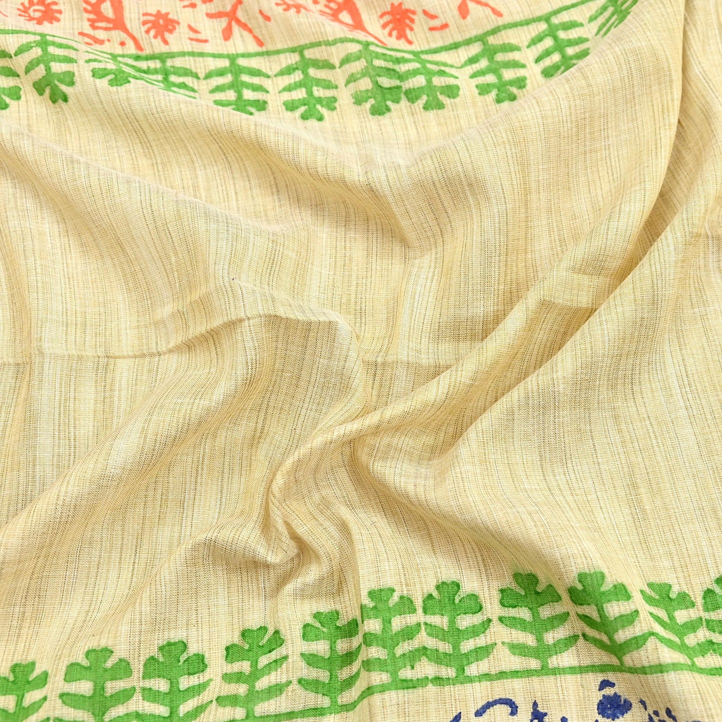 Indian Vintage Beige Dupatta 100% Pure Cotton Printed Long Stole Scarves Soft Veil Hijab Floral Design Boho Fabric For Dress