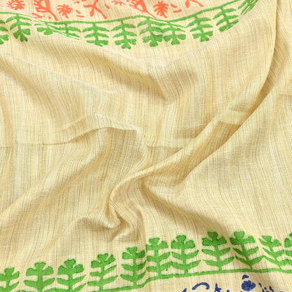 Indian Vintage Beige Dupatta 100% Pure Cotton Printed Long Stole Scarves Soft Veil Hijab Floral Design Boho Fabric For Dress