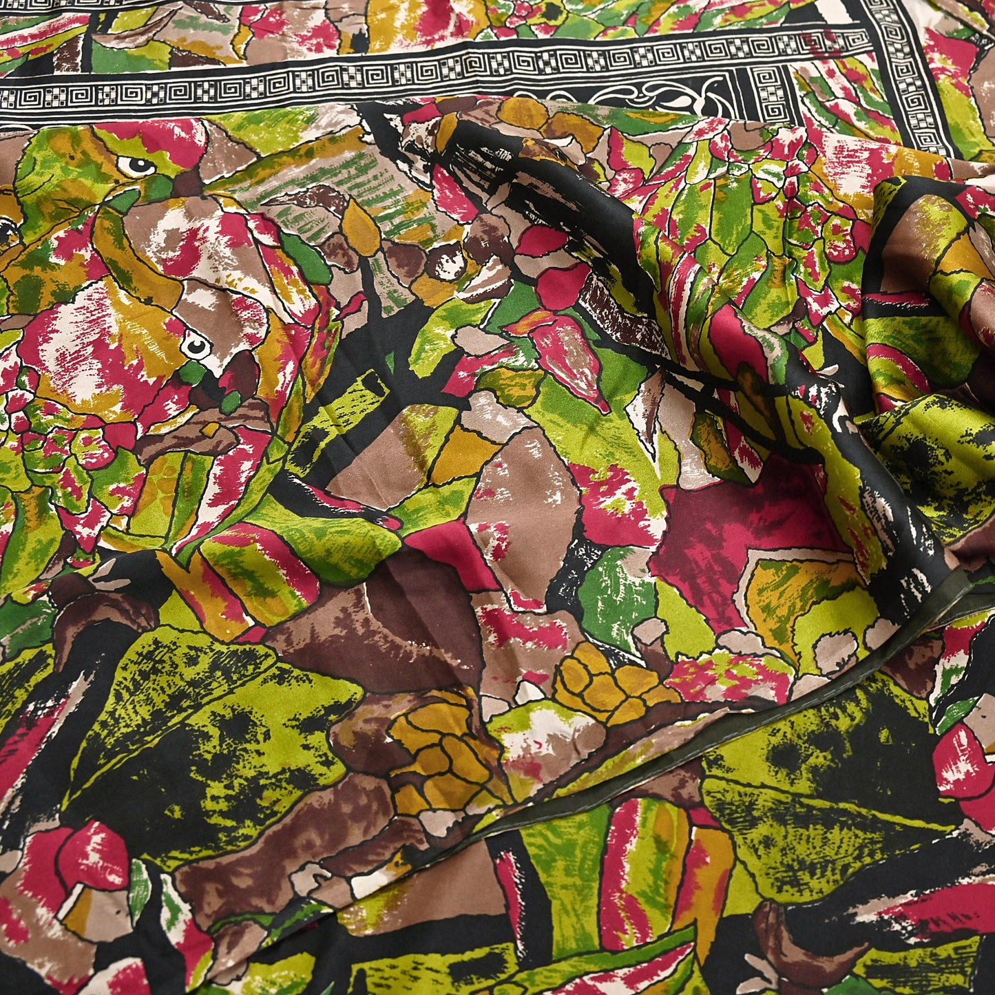 Indian Vintage Multi Saree Pure Satin Silk Premium Printed Sari Craft Fabric 6yd Sewing Abstract Soft Dress Making For Crafting Quilting