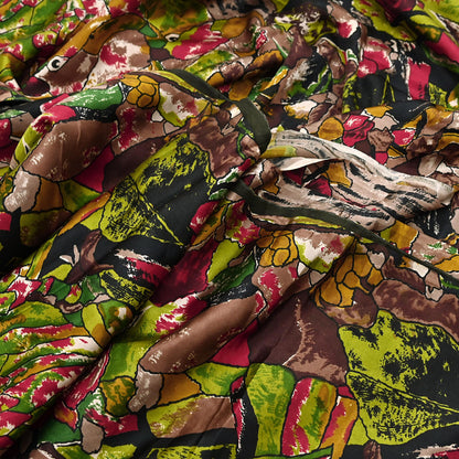 Indian Vintage Multi Saree Pure Satin Silk Premium Printed Sari Craft Fabric 6yd Sewing Abstract Soft Dress Making For Crafting Quilting