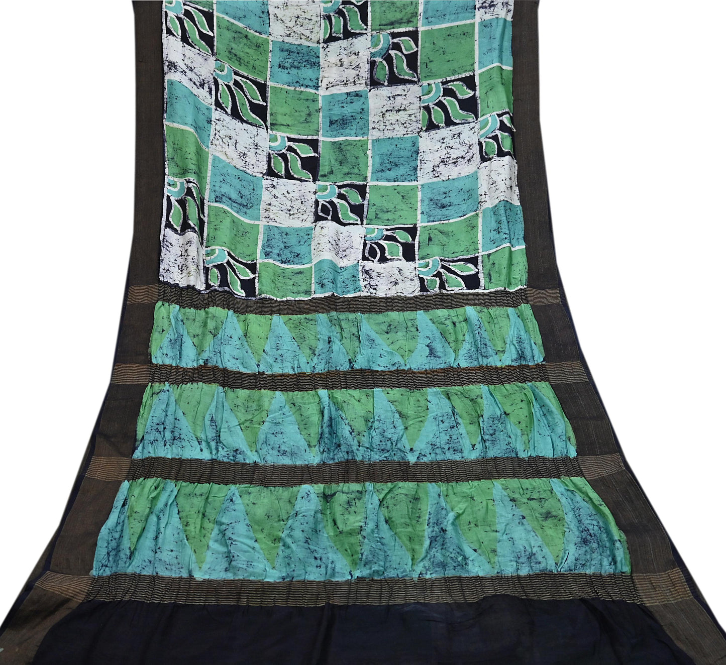 Indian Vintage Sarees Batik Work 100% Pure Chanderi Silk Sari Craft Fabric 5Yd Sewing Sarong Wrap Dress making Crafting Bollywood sarees