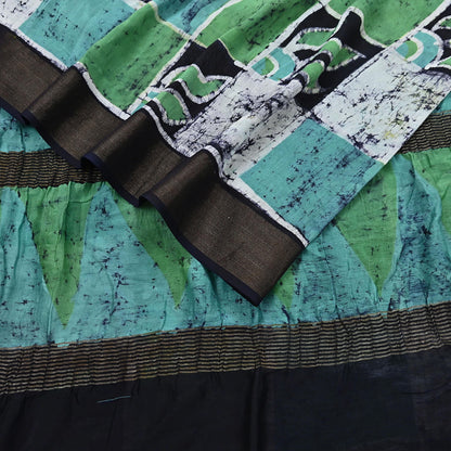 Indian Vintage Sarees Batik Work 100% Pure Chanderi Silk Sari Craft Fabric 5Yd Sewing Sarong Wrap Dress making Crafting Bollywood sarees