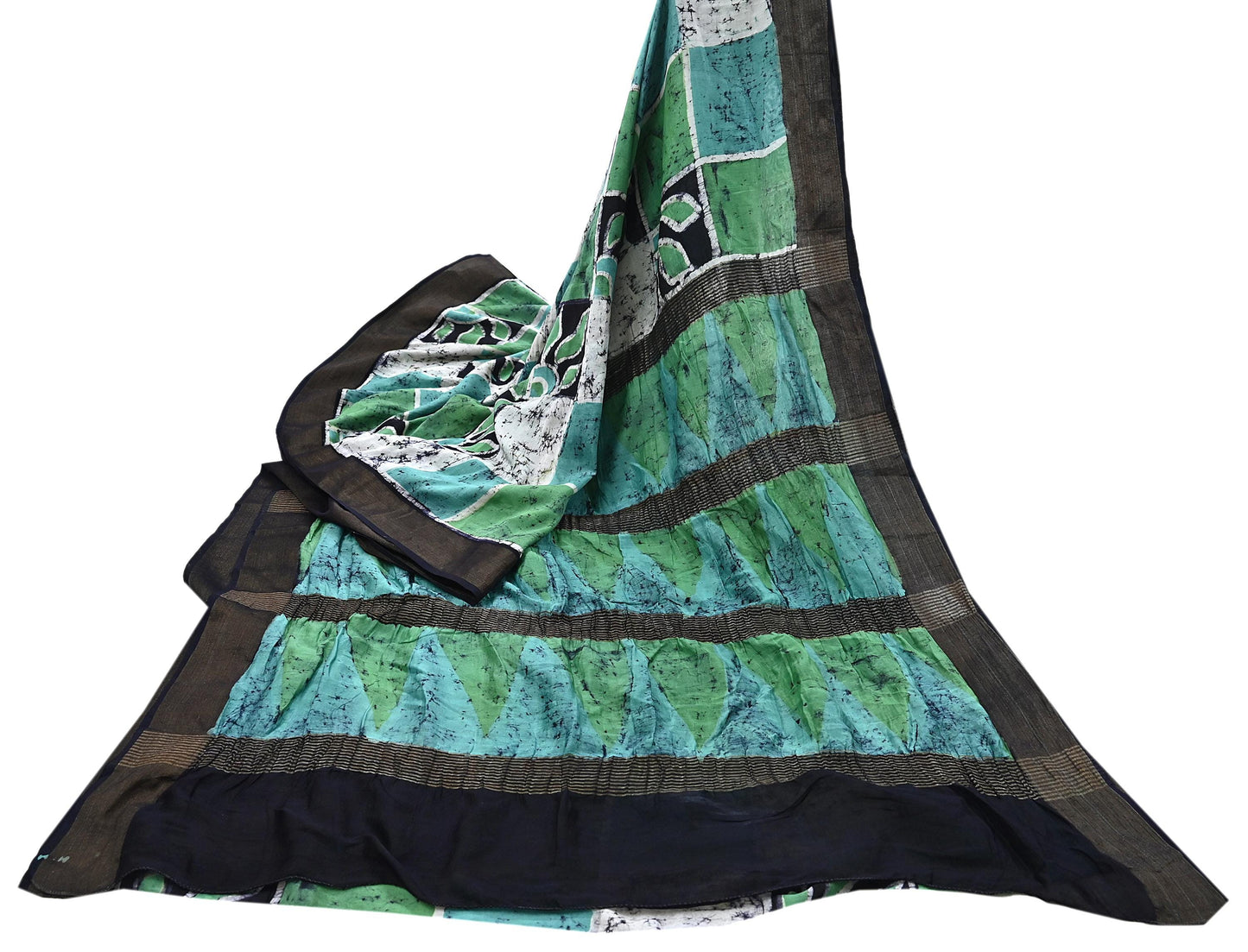 Indian Vintage Sarees Batik Work 100% Pure Chanderi Silk Sari Craft Fabric 5Yd Sewing Sarong Wrap Dress making Crafting Bollywood sarees
