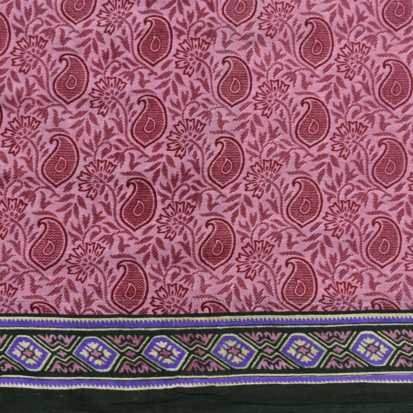 Indian Vintage Sari Pink Printed Pure Cotton Saree Craft Fabric 5Yd Soft Sewing Sarong Wrap Boho Floral Dress making Crafting