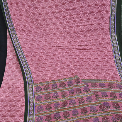 Indian Vintage Sari Pink Printed Pure Cotton Saree Craft Fabric 5Yd Soft Sewing Sarong Wrap Boho Floral Dress making Crafting