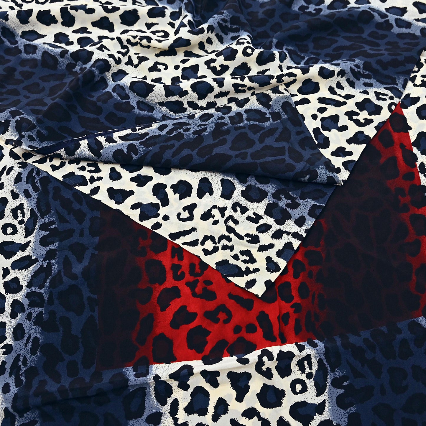 Indian Vintage Sari Multi Pure Crepe Silk leopard Print Saree 5yard Sewing Floral Craft Fabric Wrap Dress Making Crafting Quilting satyapaul