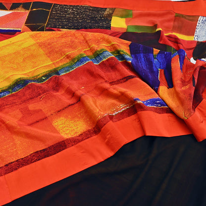 Indian Vintage Saree Multi Pure Silk Digital Printed Sari 6yd Sewing Floral Soft Craft Fabric Dress Making Crafting Quilting