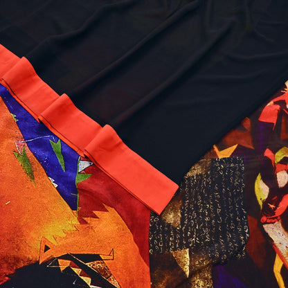 Indian Vintage Saree Multi Pure Silk Digital Printed Sari 6yd Sewing Floral Soft Craft Fabric Dress Making Crafting Quilting